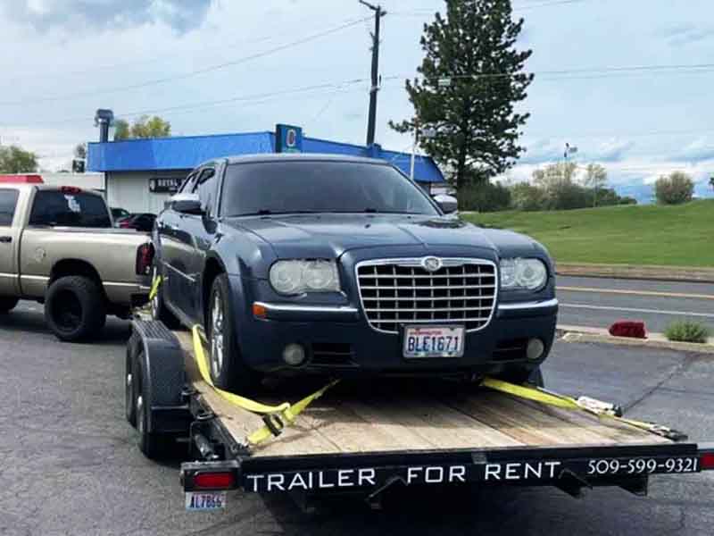 Non-running vehicle recovery with Titan Trailer winch system in Medical Lake and Spokane